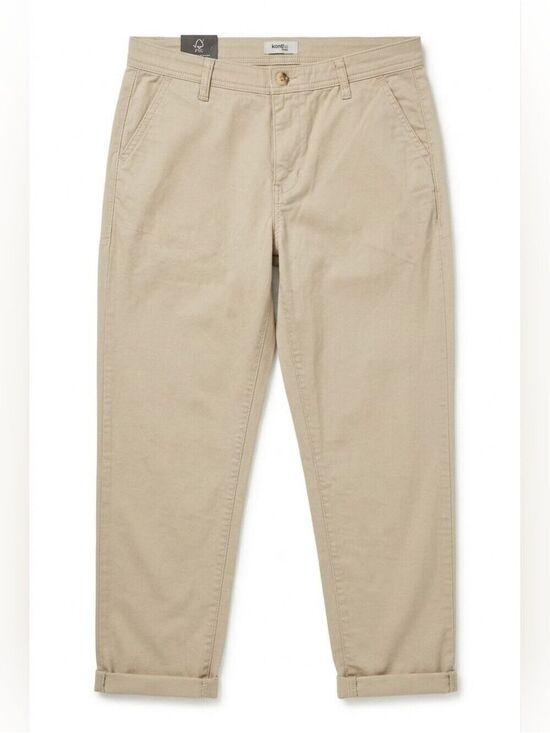 Kensie Pants - Kensie Jeans Beige Mid-Rise Chino Trousers NWT Size 6 Ankle Crop Pants Stretch
